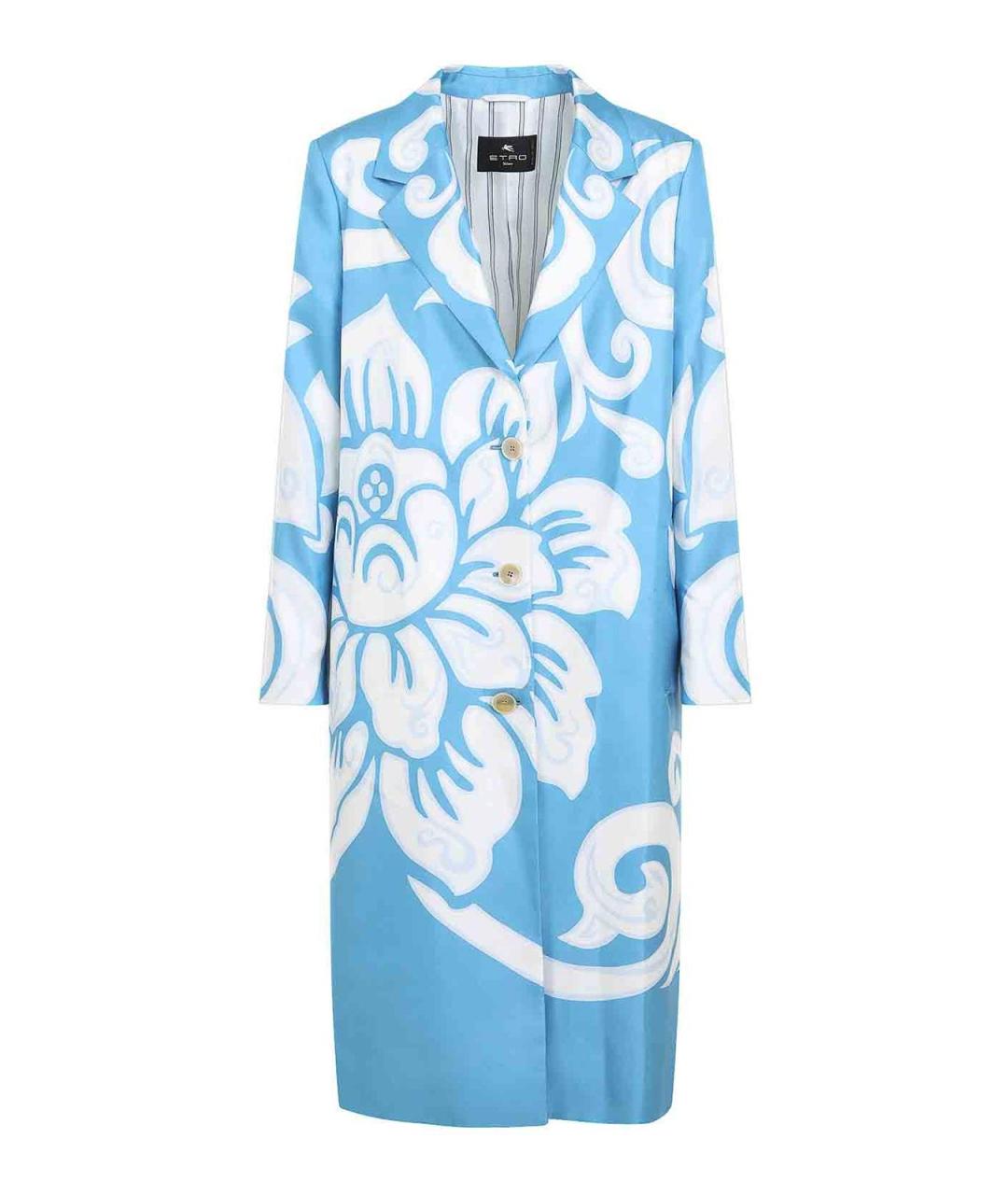ETRO Голубое шелковое пальто, фото 1