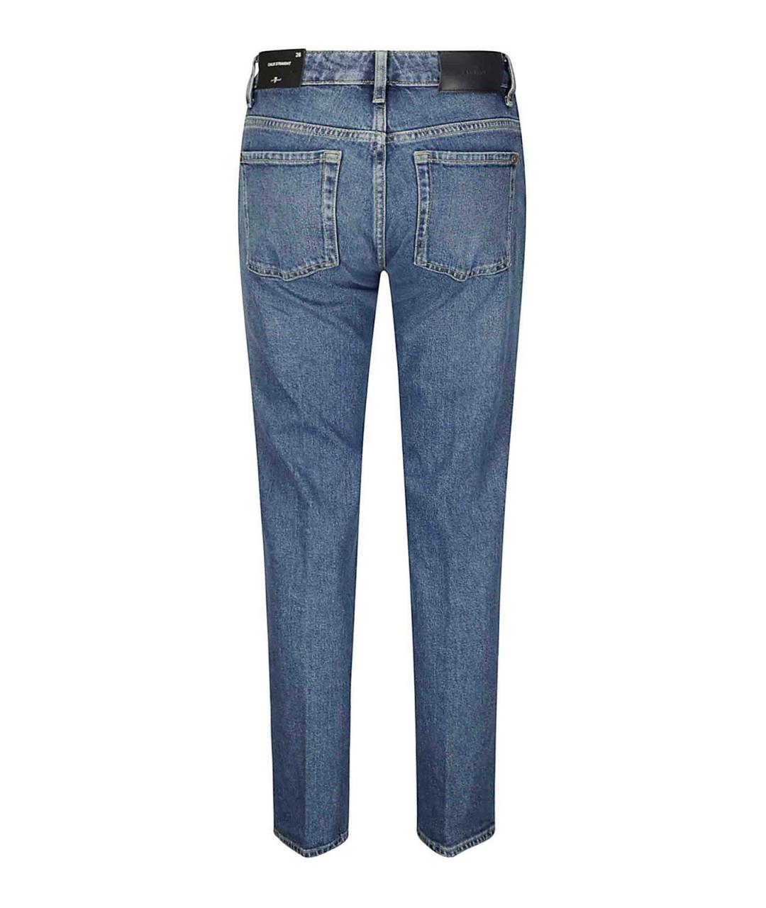 7 FOR ALL MANKIND Синие хлопковые джинсы слим, фото 2