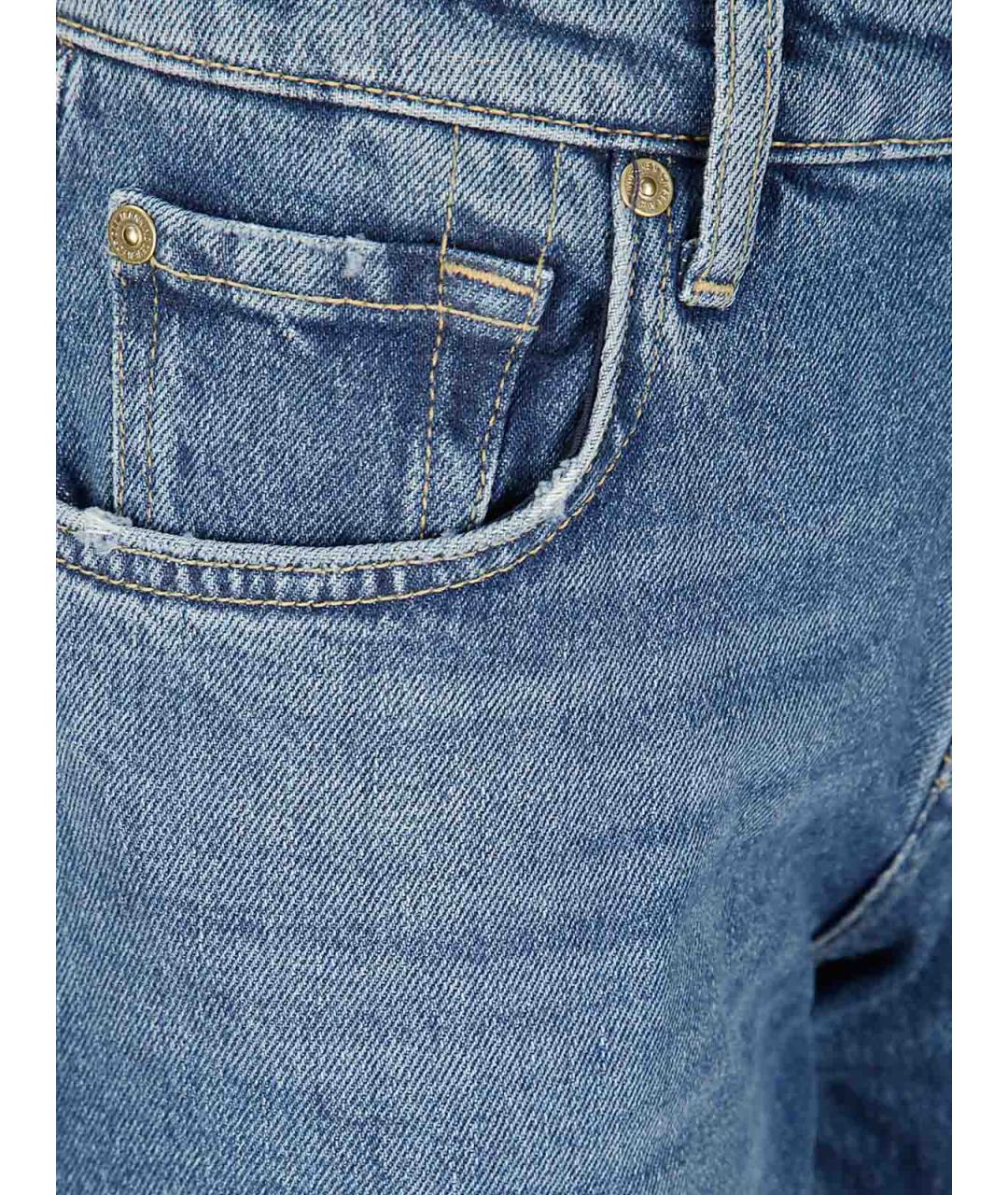 7 FOR ALL MANKIND Синие хлопковые джинсы слим, фото 3