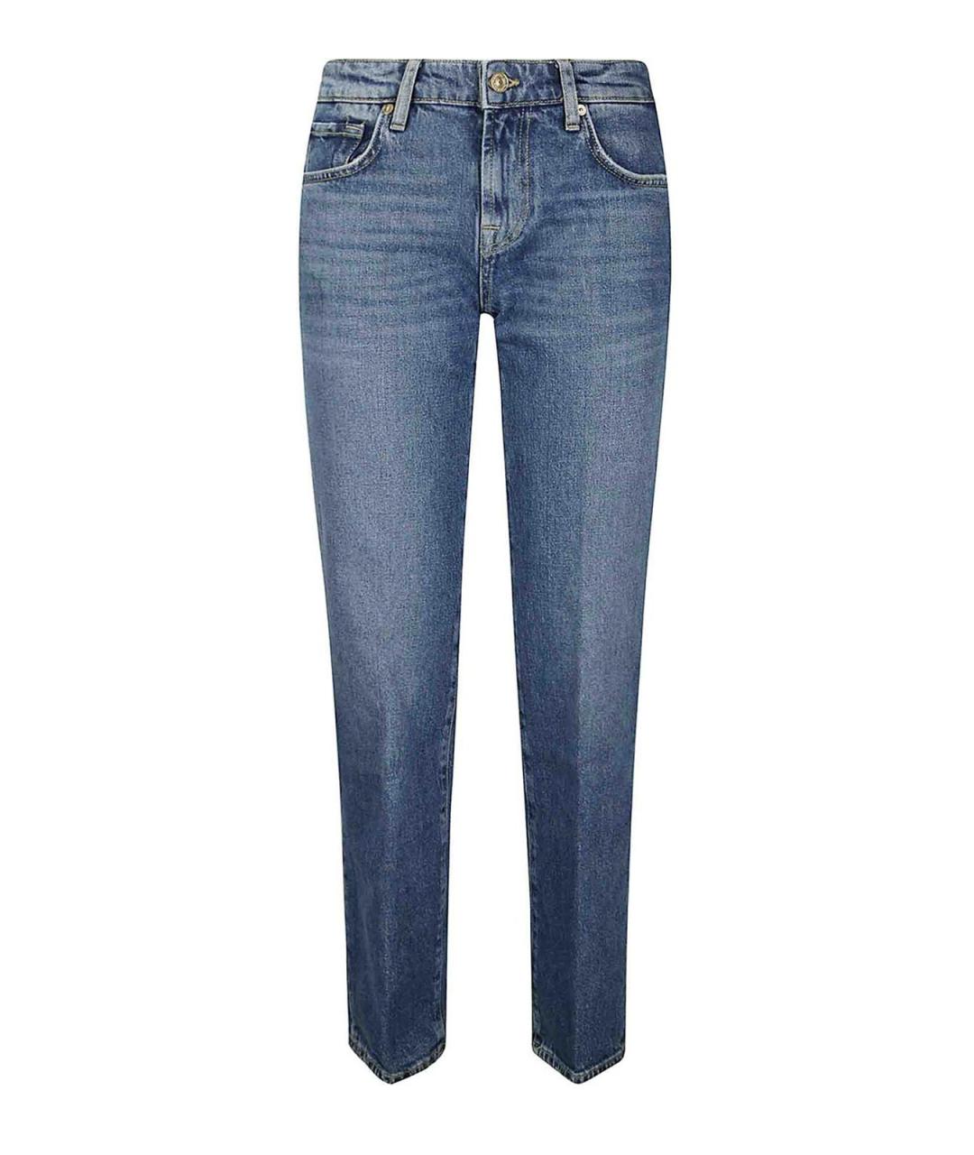7 FOR ALL MANKIND Синие хлопковые джинсы слим, фото 1