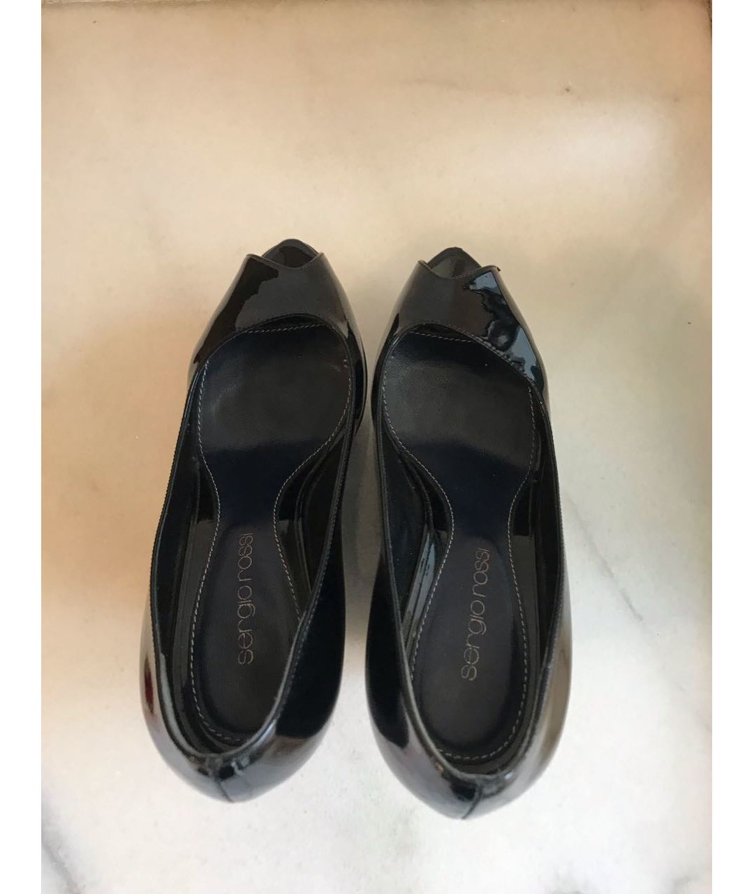 SERGIO ROSSI Черные туфли из лакированной кожи, фото 3