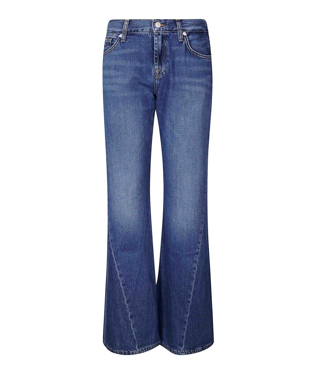 7 FOR ALL MANKIND Синие хлопковые джинсы клеш, фото 1