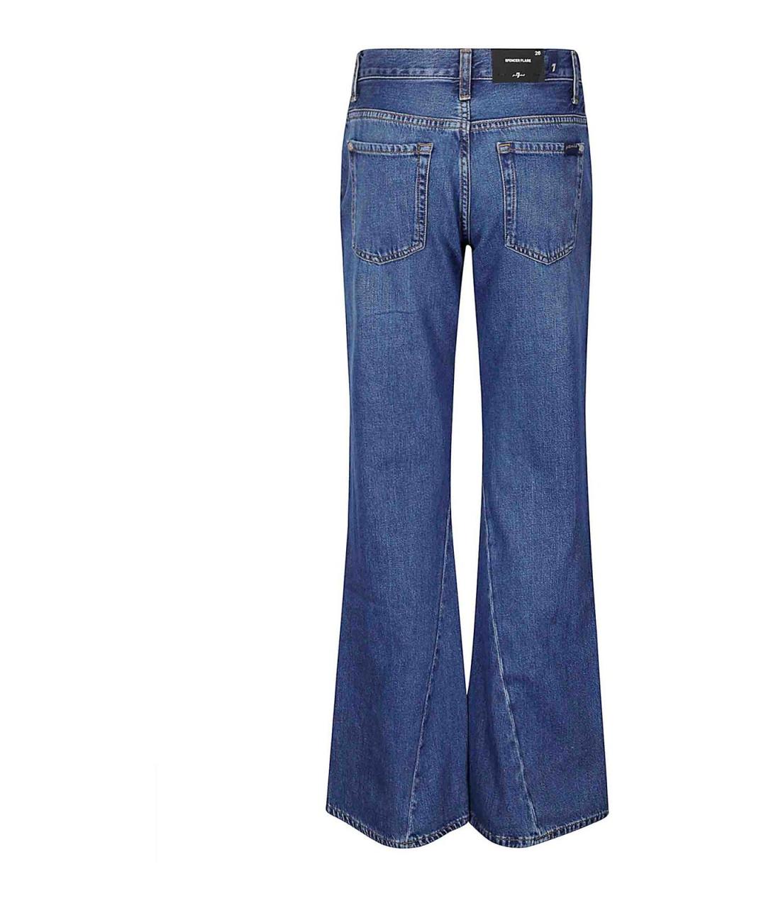 7 FOR ALL MANKIND Синие хлопковые джинсы клеш, фото 2