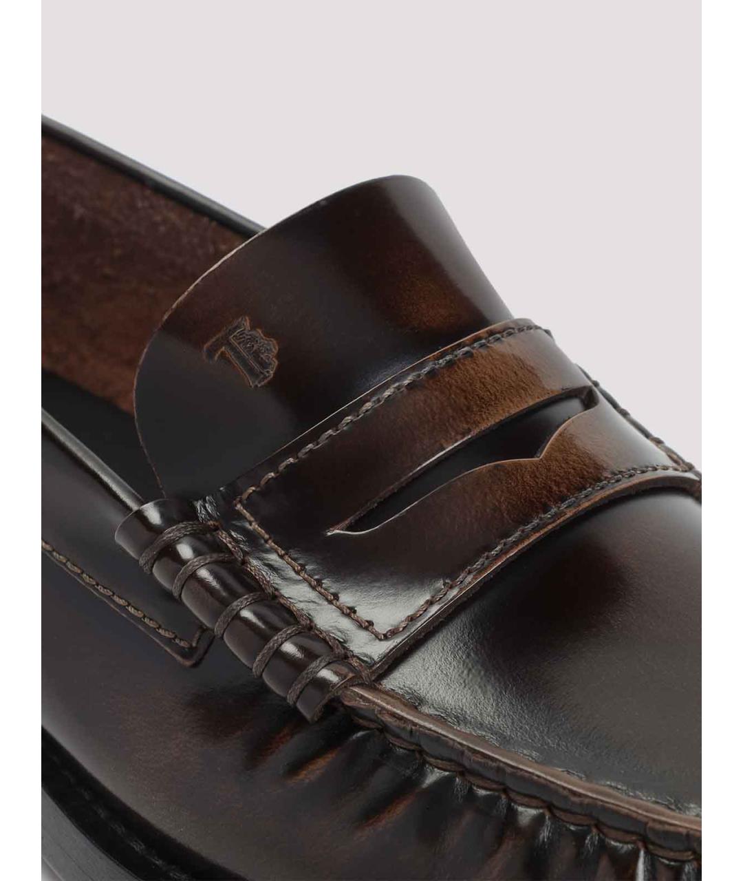 TOD'S Коричневые кожаные лоферы, фото 4