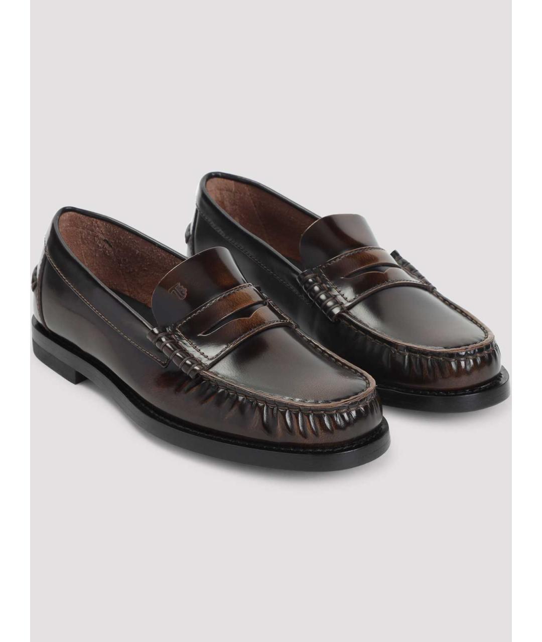 TOD'S Коричневые кожаные лоферы, фото 2