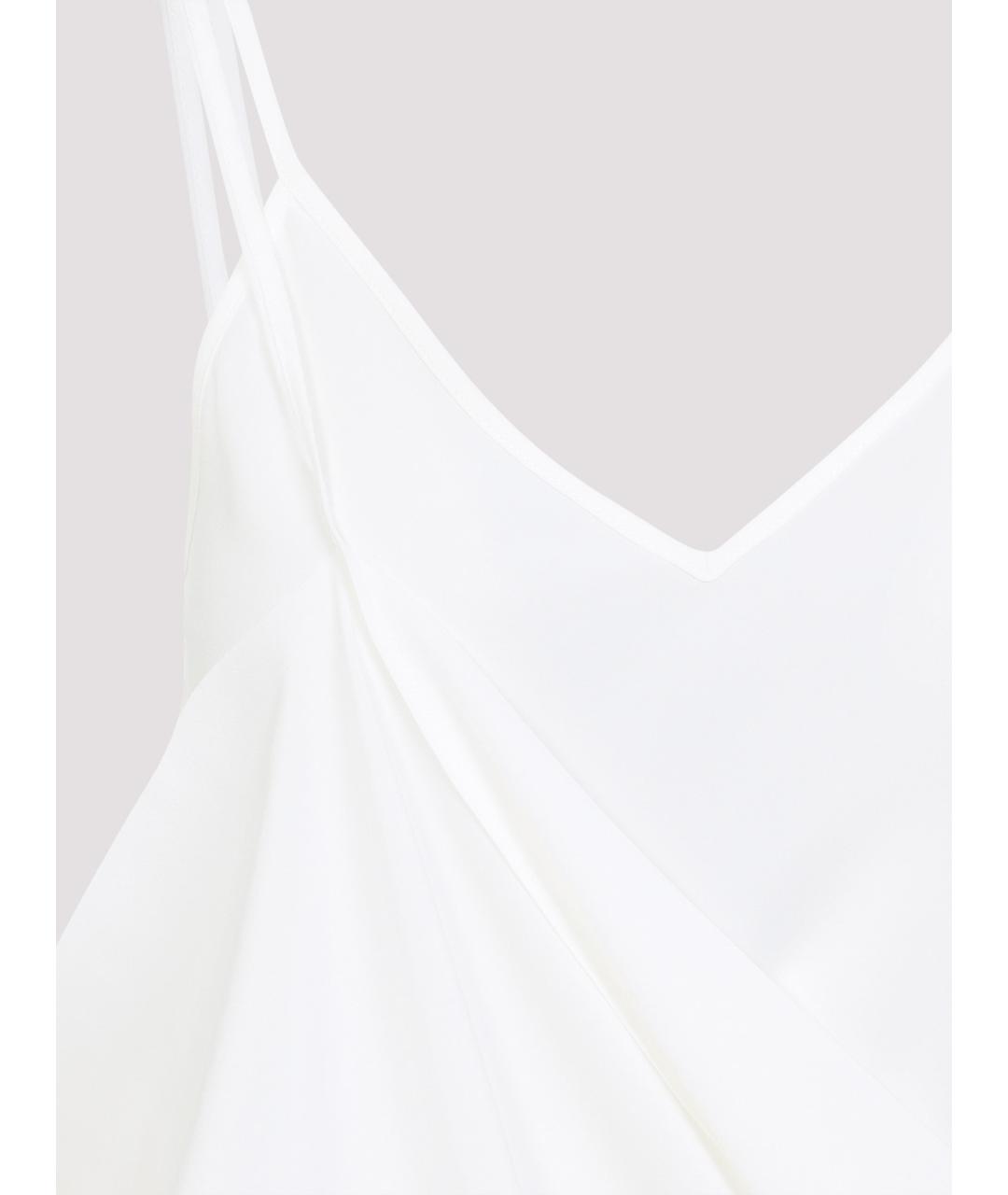 MM6 MAISON MARGIELA Белое шелковое повседневное платье, фото 3