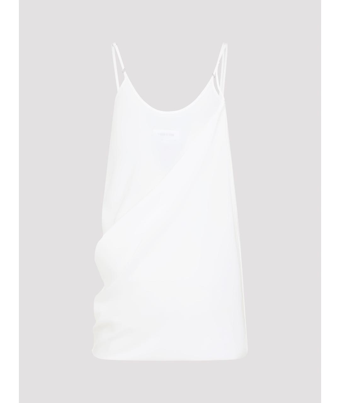 MM6 MAISON MARGIELA Белое шелковое повседневное платье, фото 2