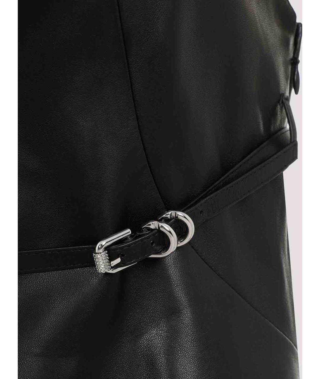 GIVENCHY Черное кожаное коктейльное платье, фото 3