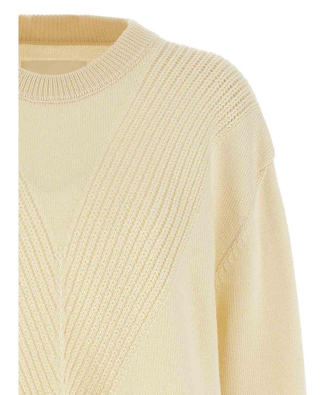 JIL SANDER Бежевый шерстяной джемпер / свитер, фото 3