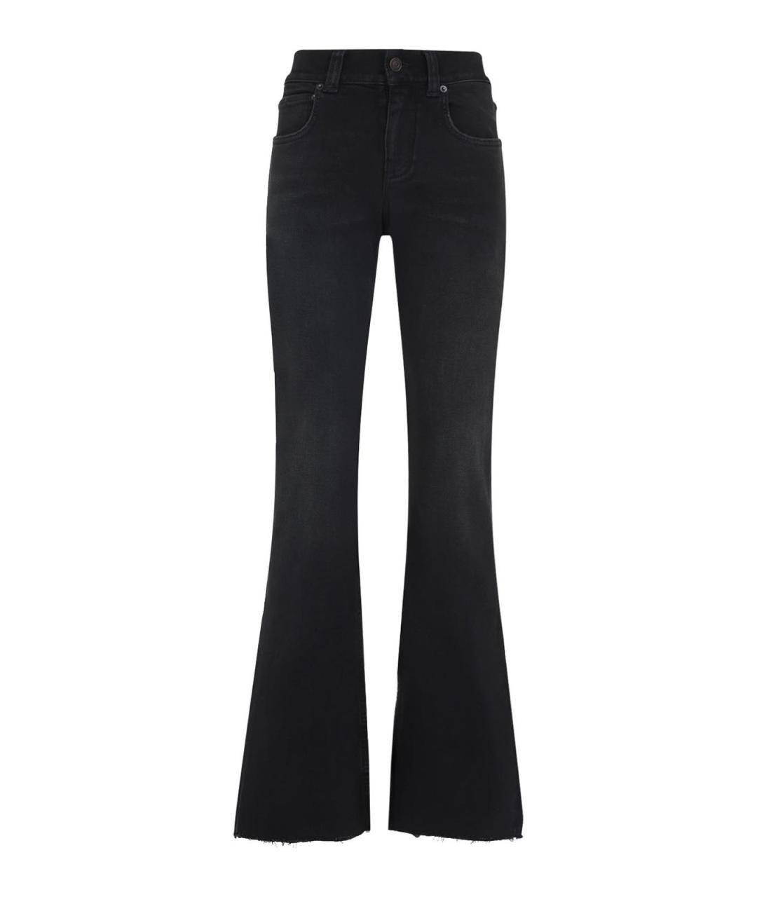 BALENCIAGA Черные хлопковые джинсы клеш, фото 1