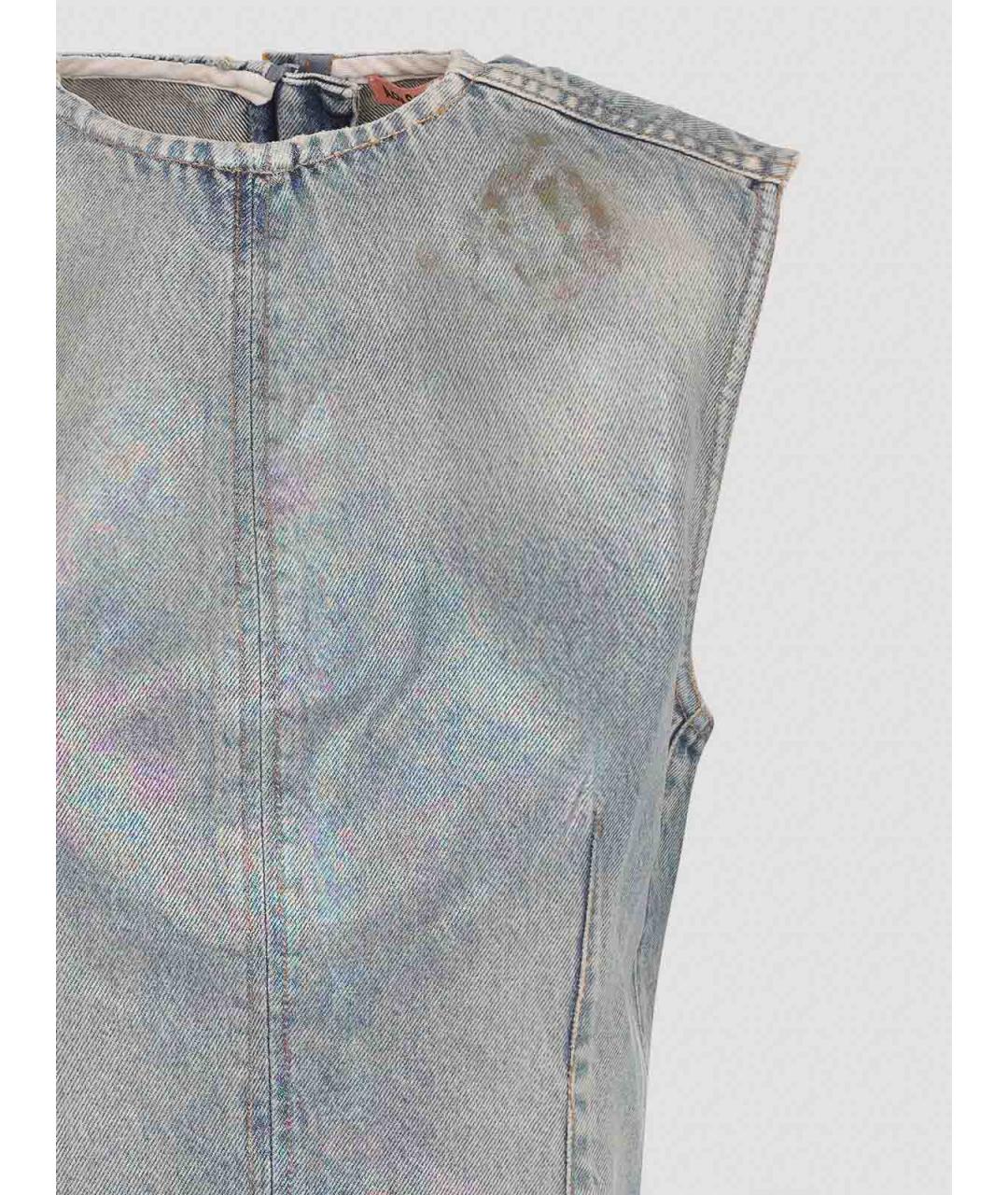 ACNE STUDIOS Голубое хлопковое повседневное платье, фото 3