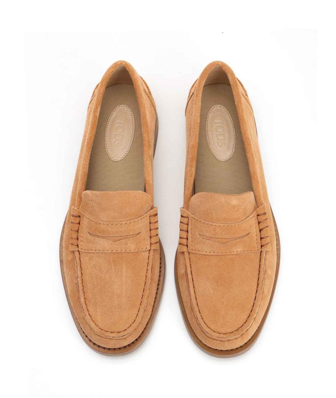 TOD'S Бежевые замшевые лоферы, фото 5