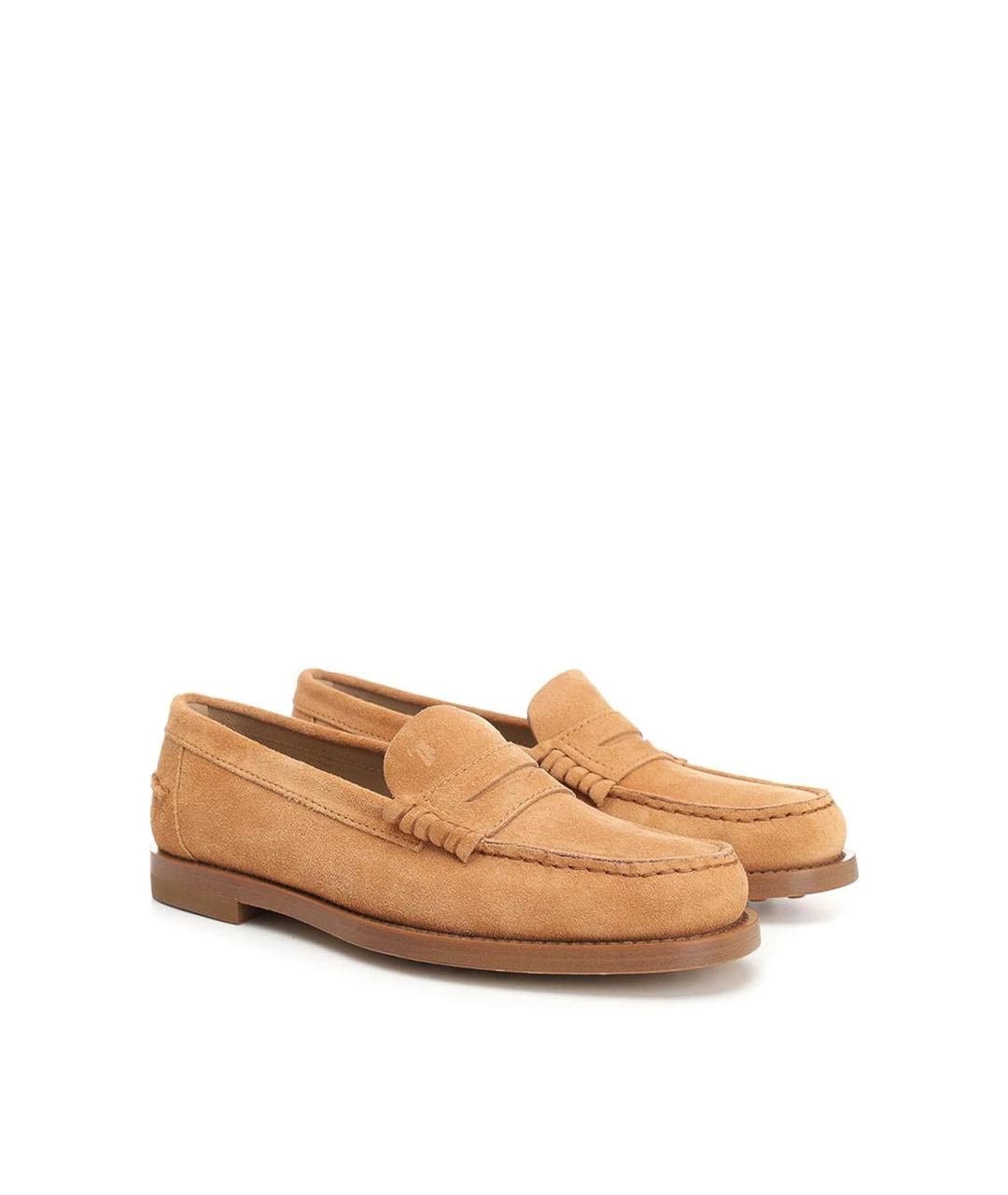 TOD'S Бежевые замшевые лоферы, фото 2