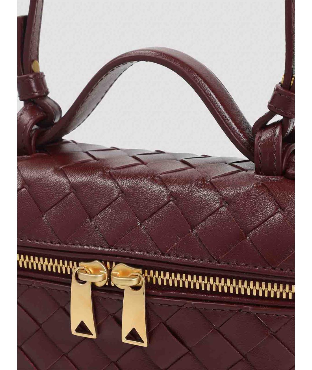 BOTTEGA VENETA Бордовая кожаная сумка через плечо, фото 3
