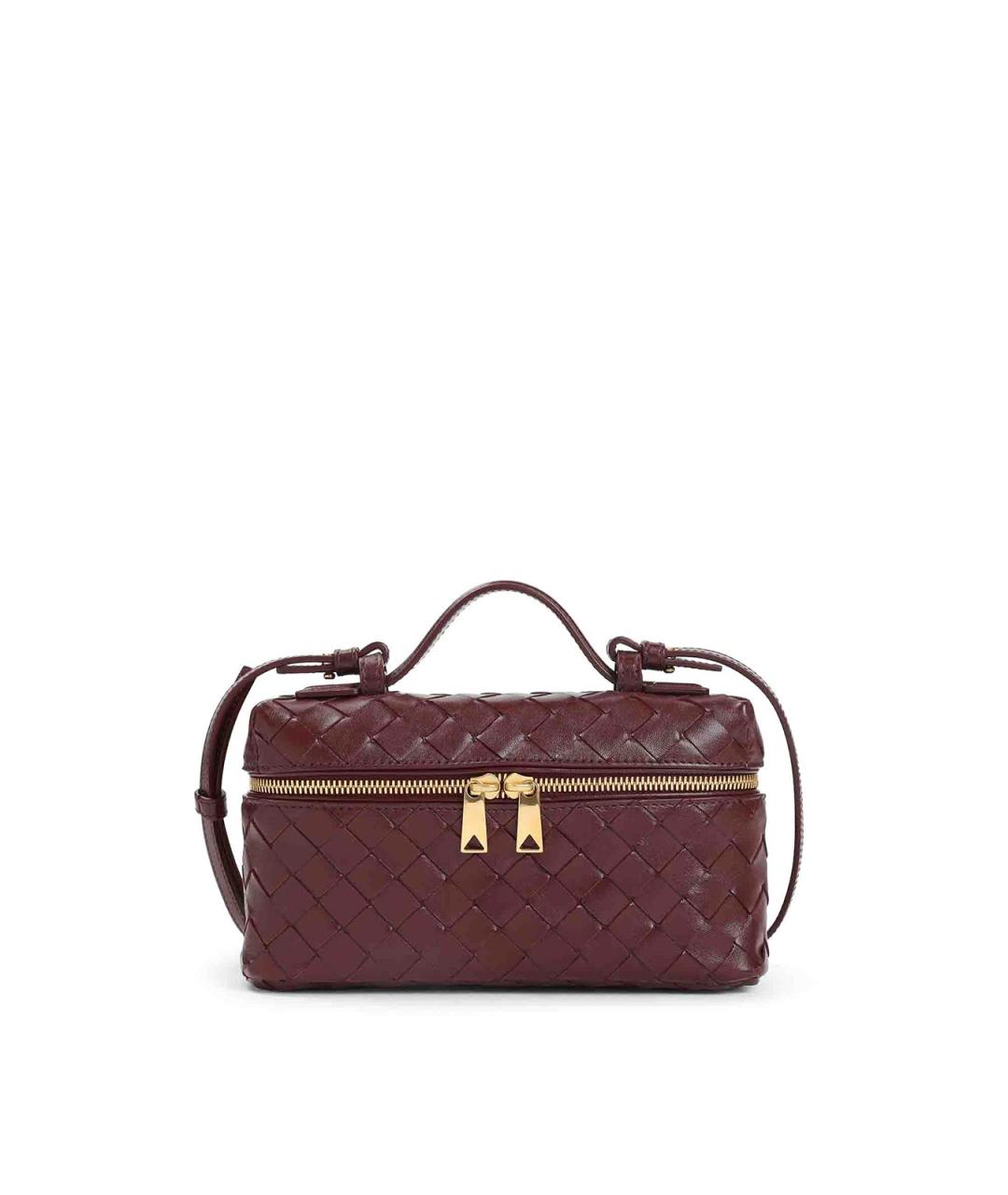BOTTEGA VENETA Бордовая кожаная сумка через плечо, фото 1