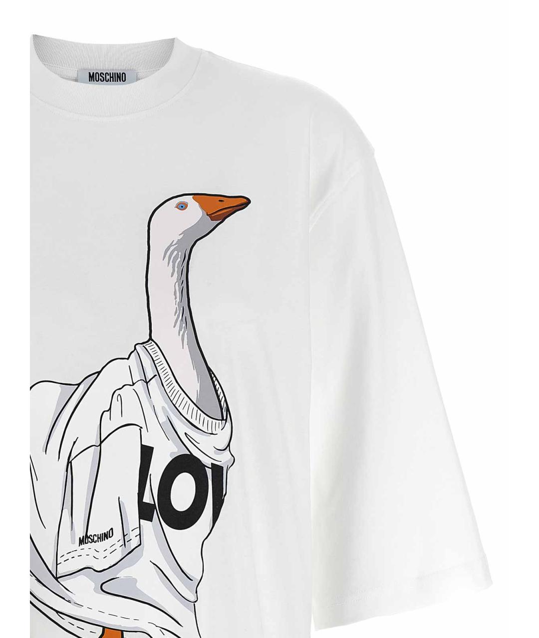 MOSCHINO Белая хлопковая футболка, фото 3