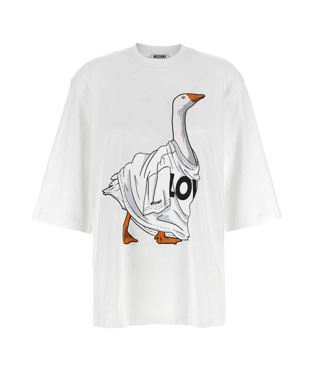 MOSCHINO Белая хлопковая футболка, фото 1