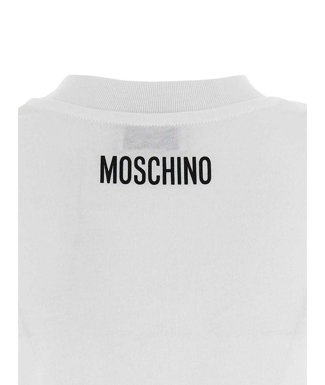 MOSCHINO Белая хлопковая футболка, фото 4