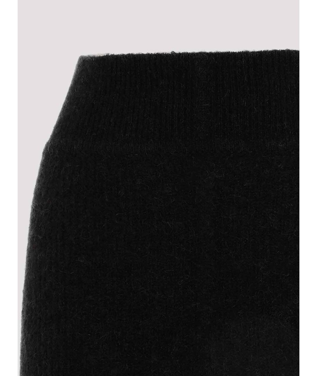 RICK OWENS Черная шерстяная юбка миди, фото 3