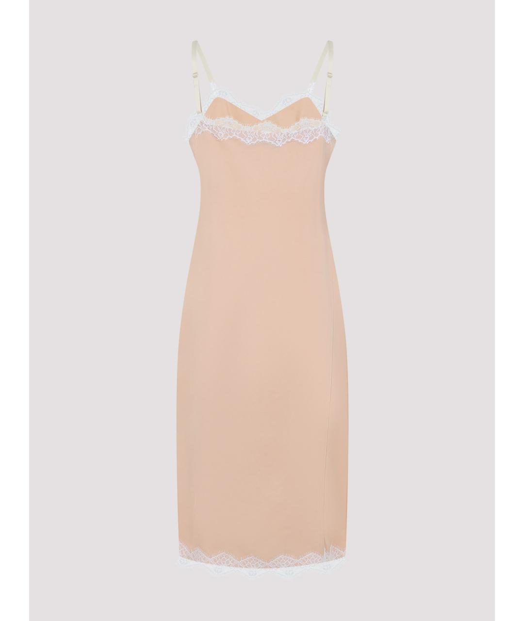 Carven Бежевое вискозное повседневное платье, фото 2