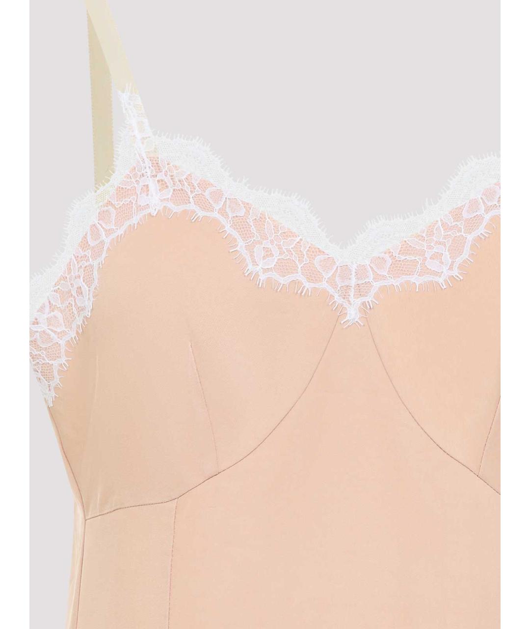 Carven Бежевое вискозное повседневное платье, фото 3