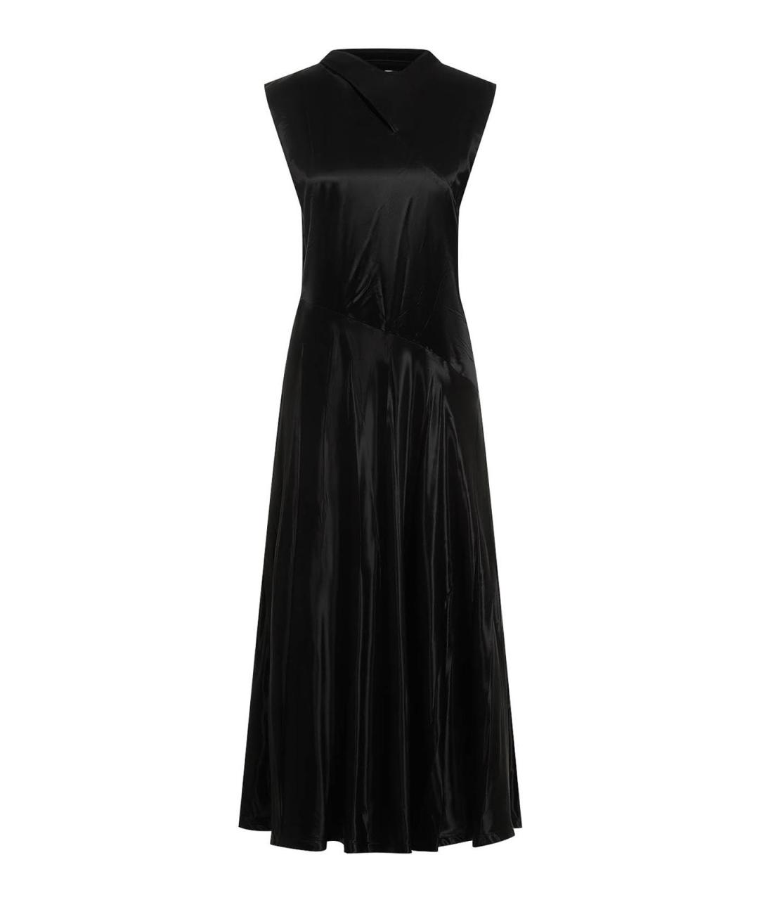 JIL SANDER Черное вискозное коктейльное платье, фото 1
