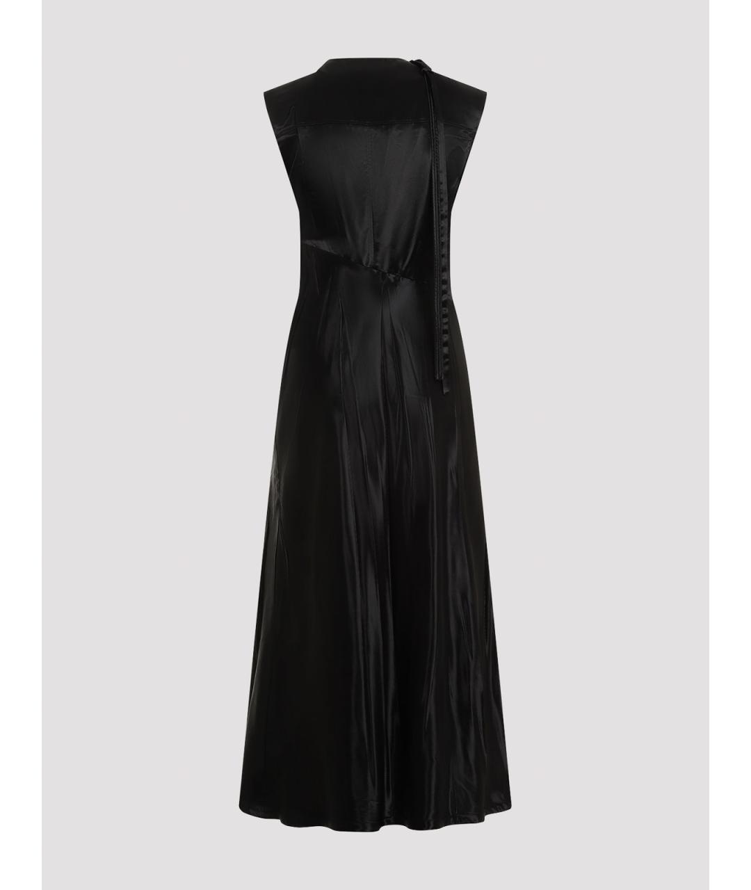 JIL SANDER Черное вискозное коктейльное платье, фото 2
