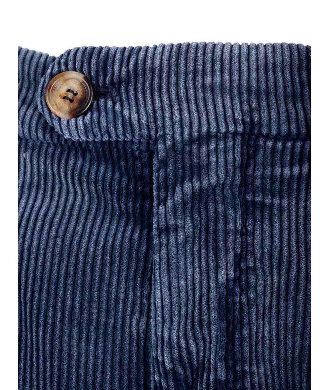 BRUNELLO CUCINELLI Синие хлопковые повседневные брюки, фото 3