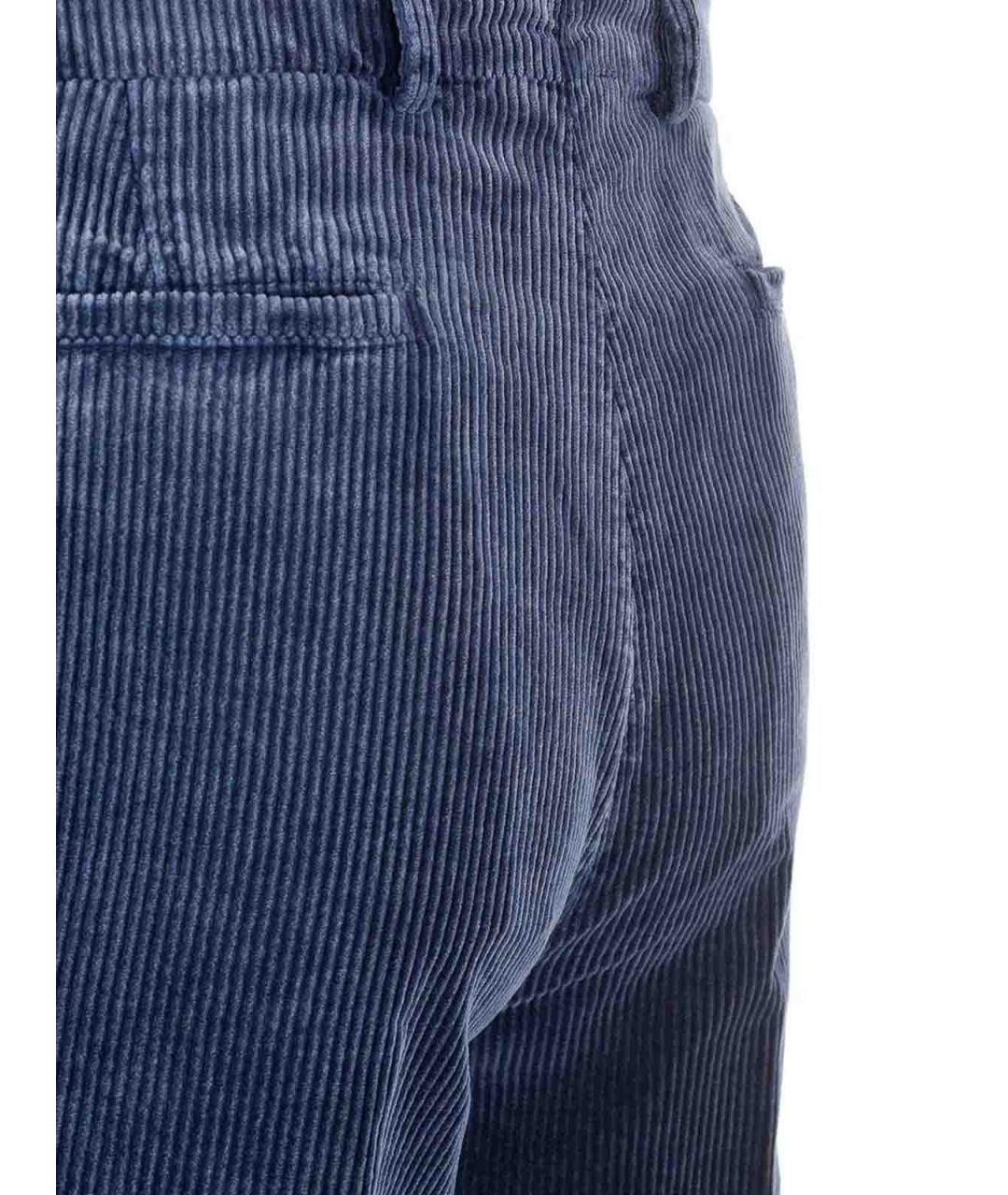 BRUNELLO CUCINELLI Синие хлопковые повседневные брюки, фото 4