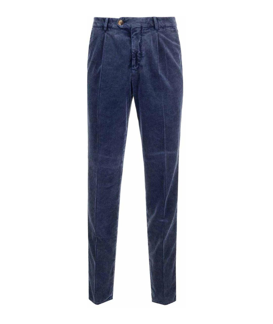 BRUNELLO CUCINELLI Синие хлопковые повседневные брюки, фото 1