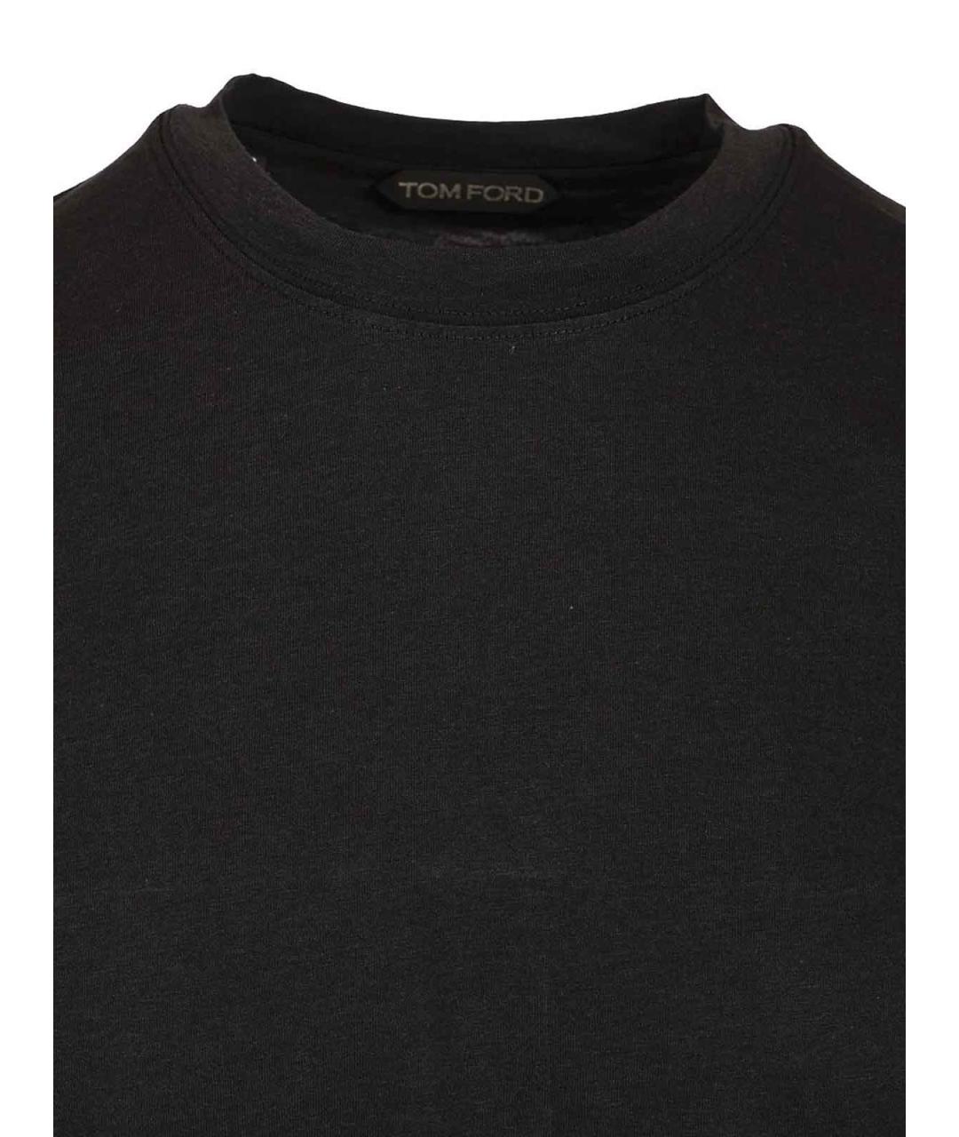 TOM FORD Черная хлопковая футболка, фото 3
