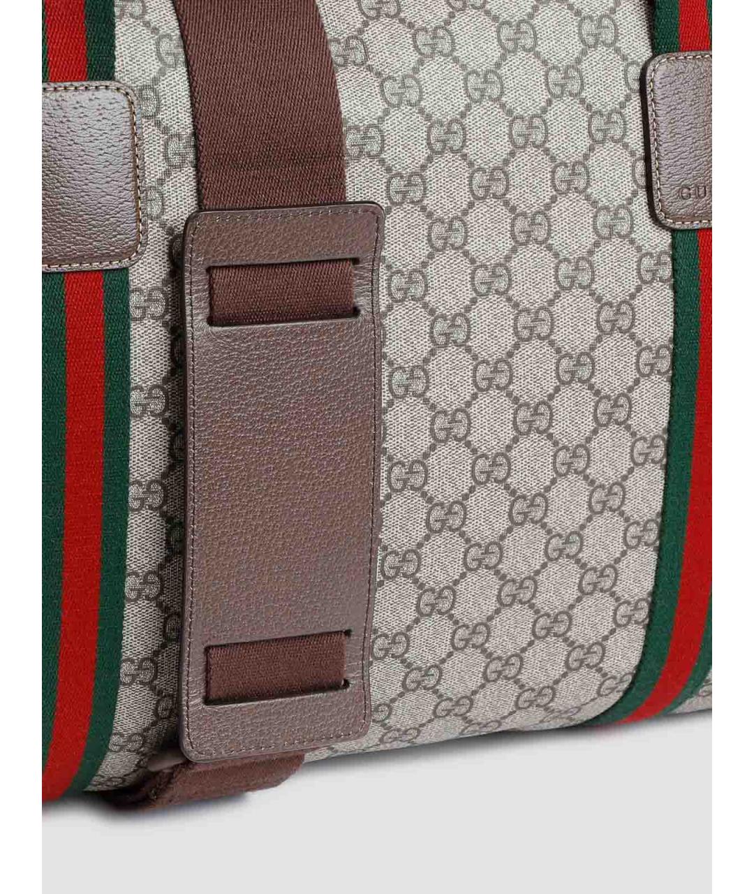 GUCCI Бежевая хлопковая дорожная/спортивная сумка, фото 3