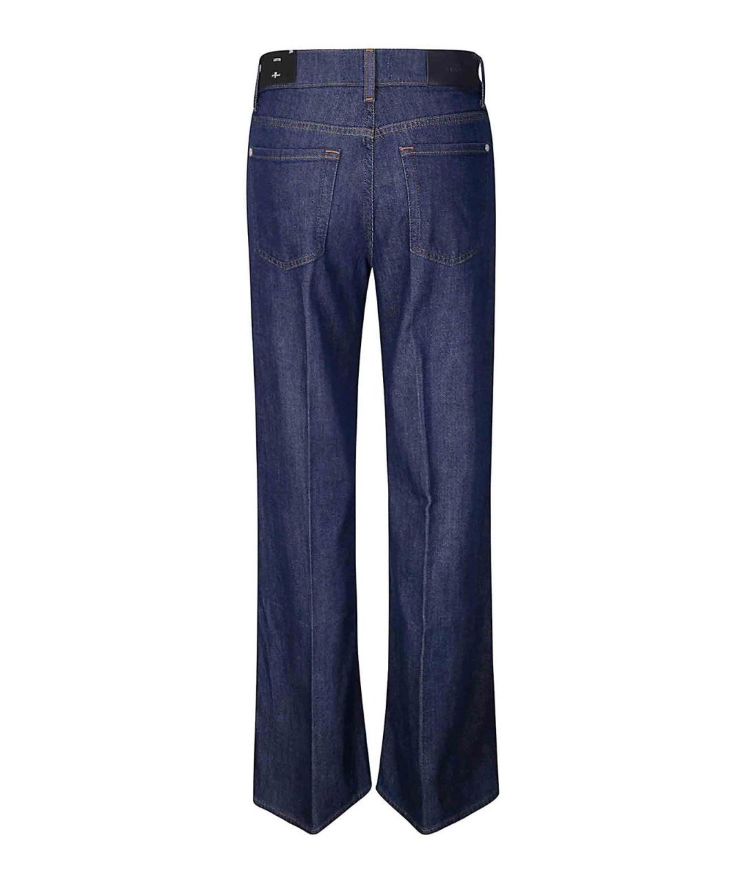 7 FOR ALL MANKIND Синие хлопковые джинсы клеш, фото 2