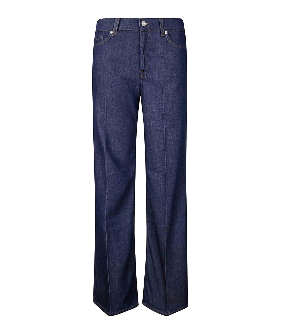 7 FOR ALL MANKIND Синие хлопковые джинсы клеш, фото 1