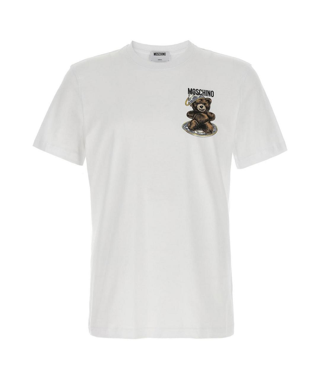 MOSCHINO Белая хлопковая футболка, фото 1