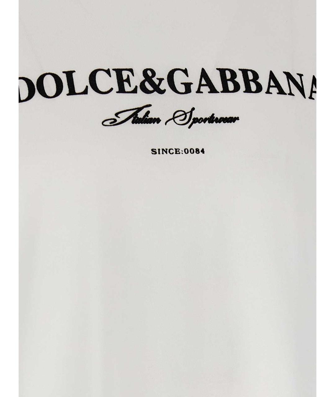 DOLCE&GABBANA Белая хлопковая футболка, фото 4