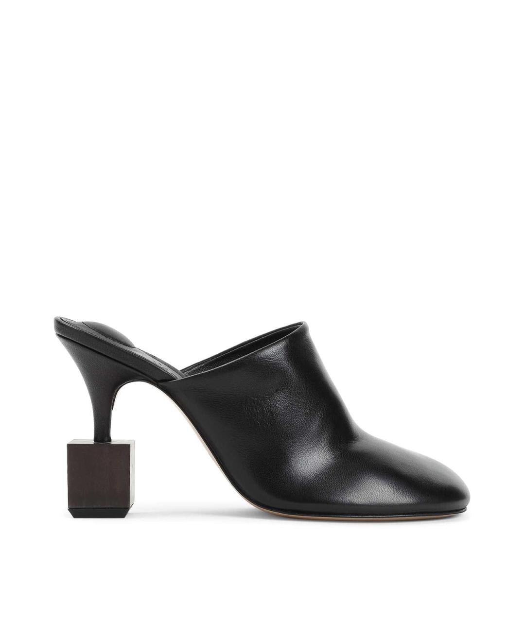 JACQUEMUS Черные кожаные сабо, фото 1