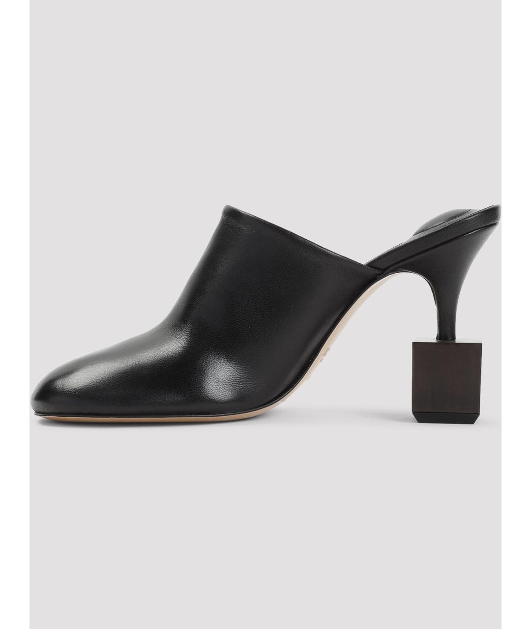 JACQUEMUS Черные кожаные сабо, фото 3