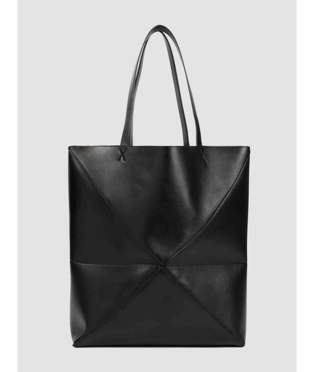 LOEWE Черная кожаная сумка тоут, фото 2