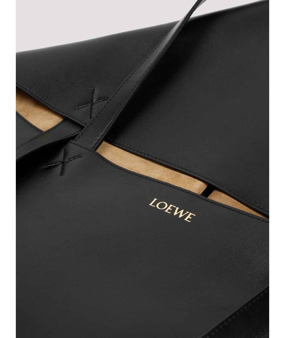 LOEWE Черная кожаная сумка тоут, фото 4