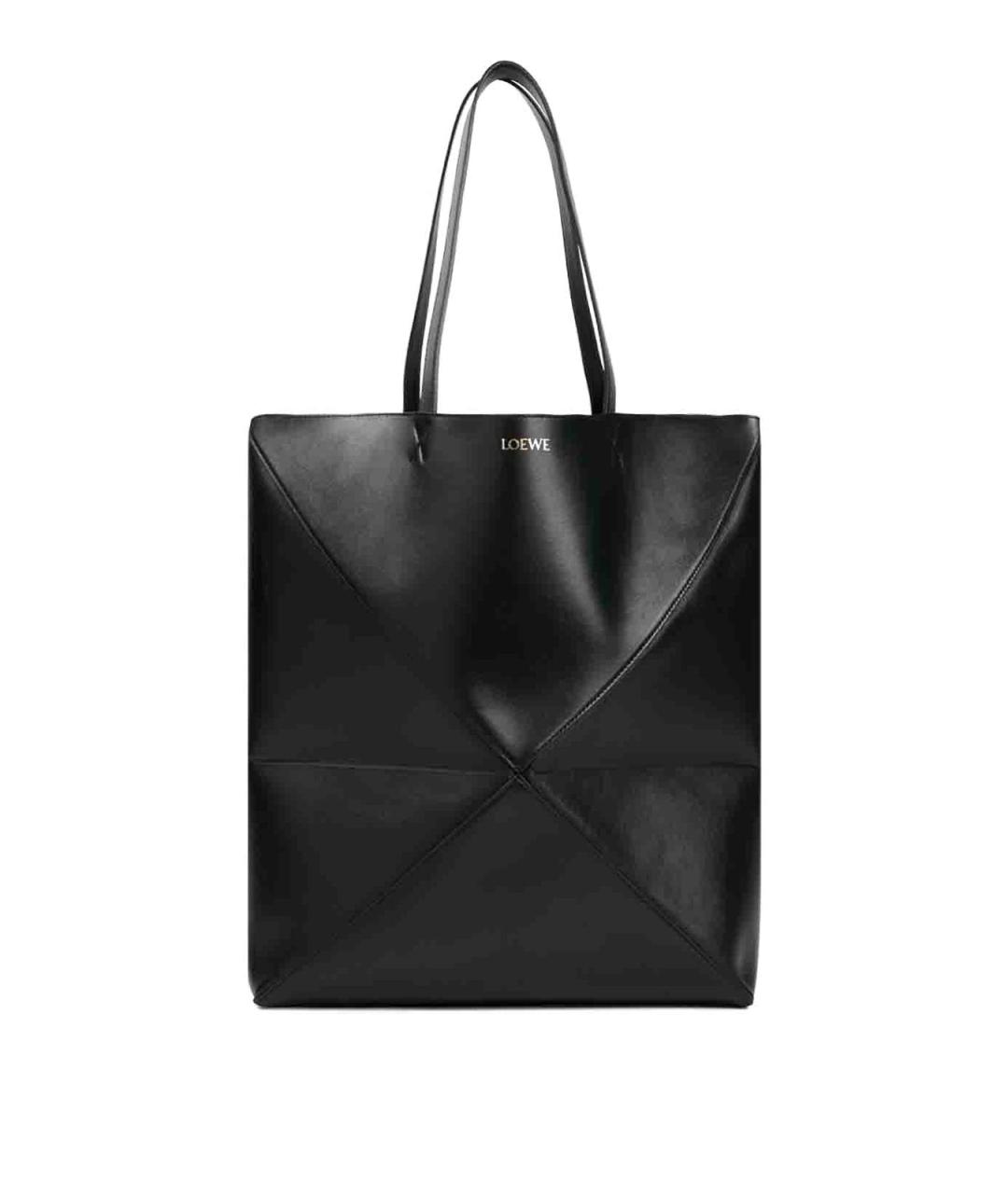 LOEWE Черная кожаная сумка тоут, фото 1