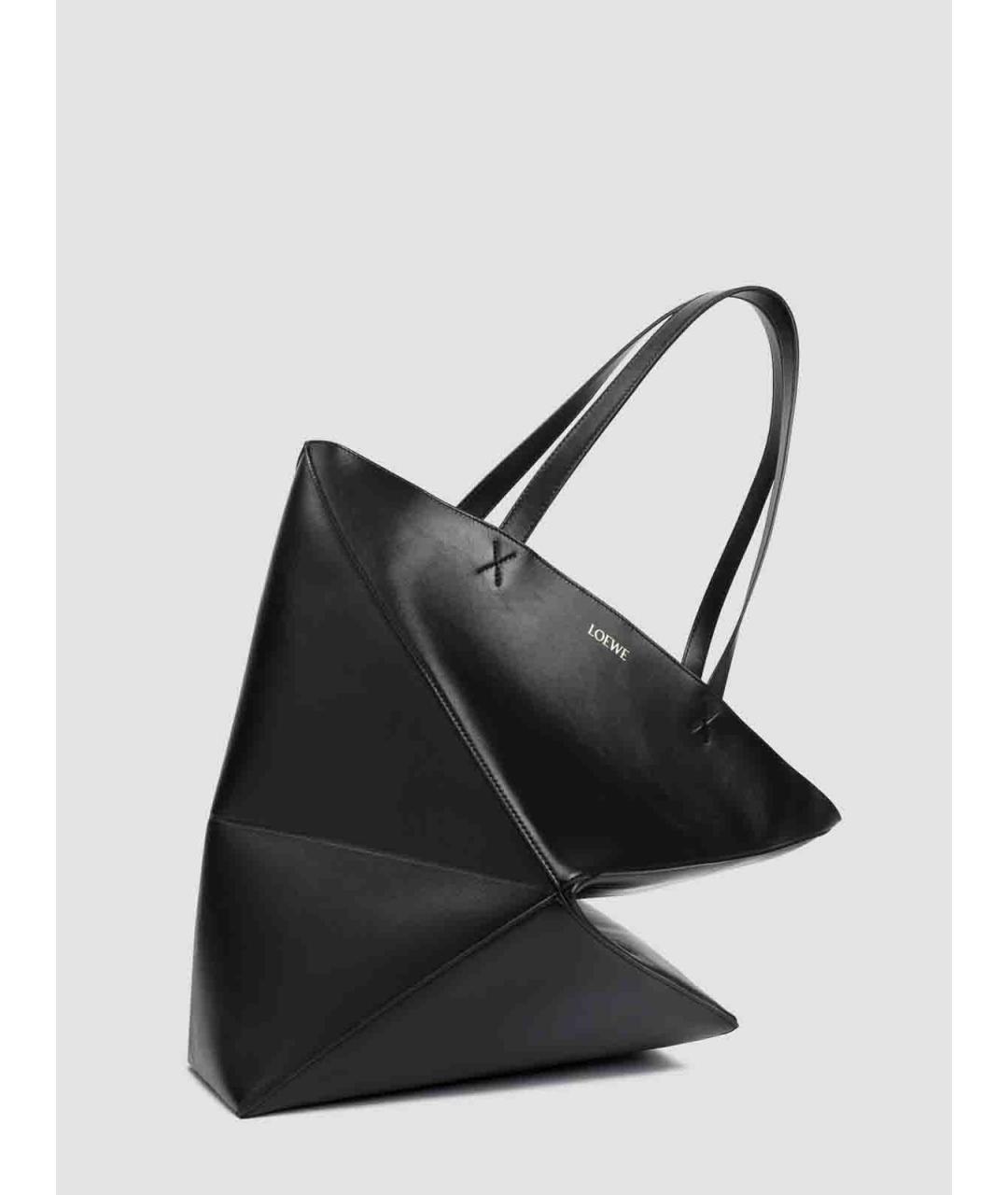 LOEWE Черная кожаная сумка тоут, фото 3