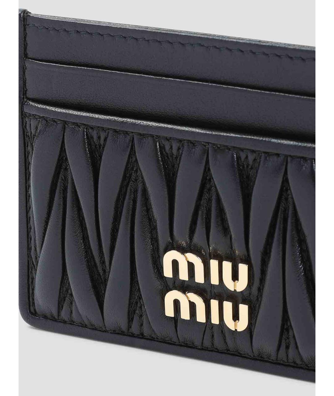 MIU MIU Черный кожаный кардхолдер, фото 3