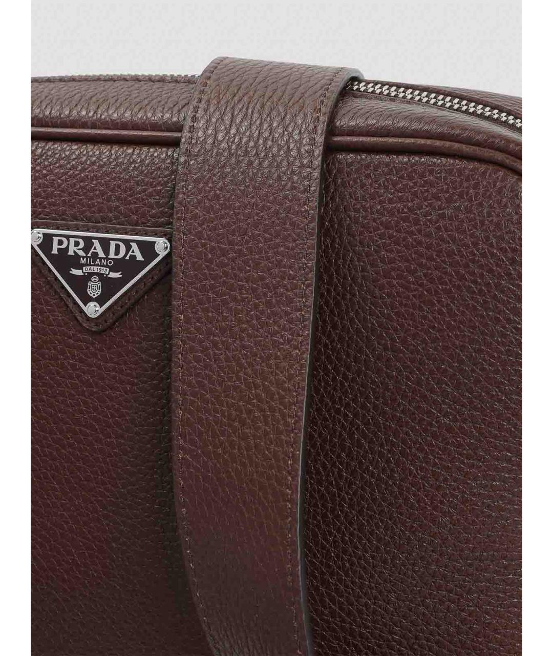 PRADA Коричневая кожаная сумка через плечо, фото 3