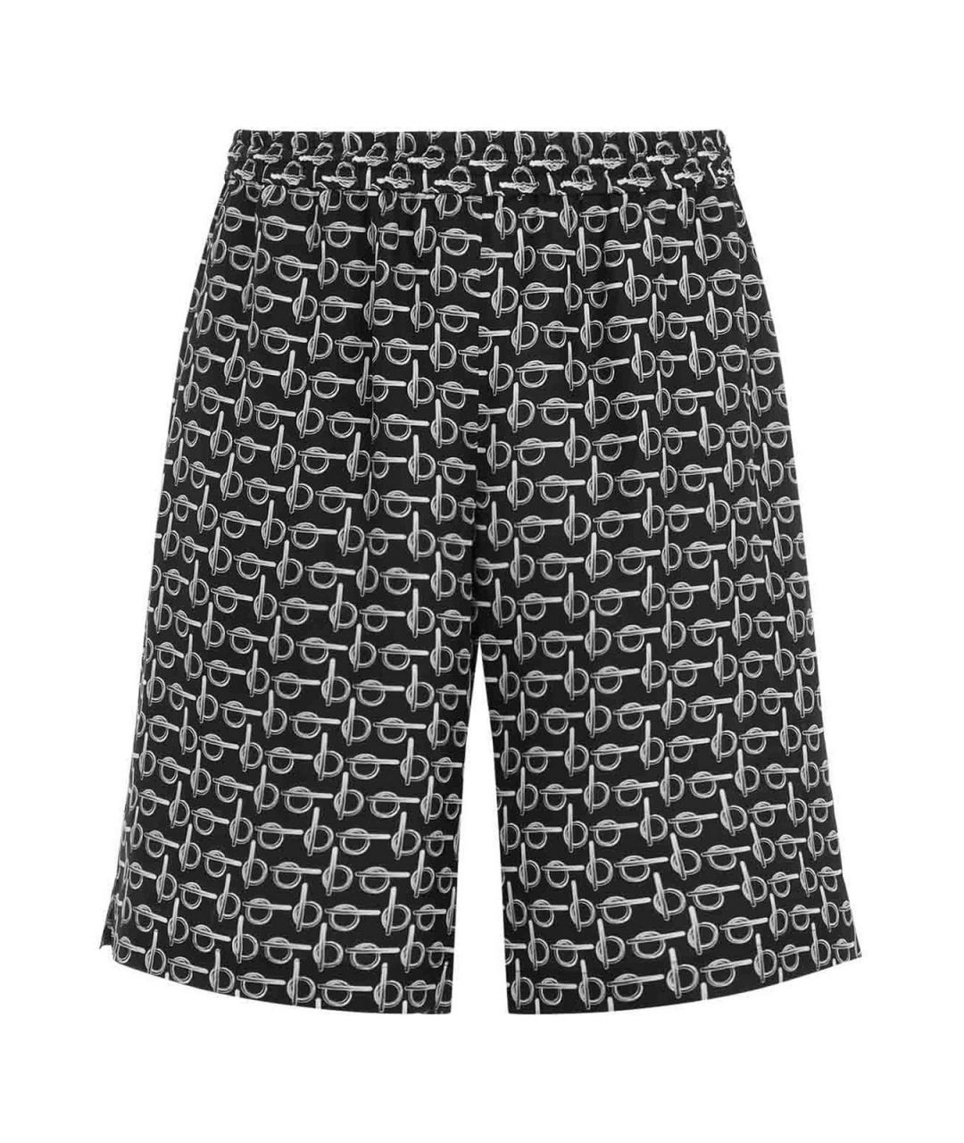 BURBERRY Серебряные шелковые шорты, фото 1