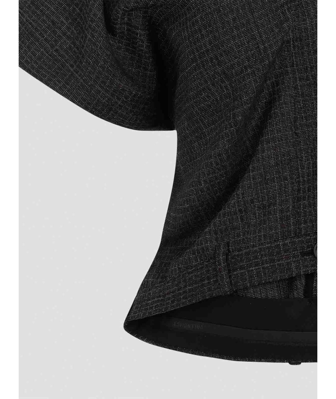 BALENCIAGA Черная шерстяная футболка, фото 4