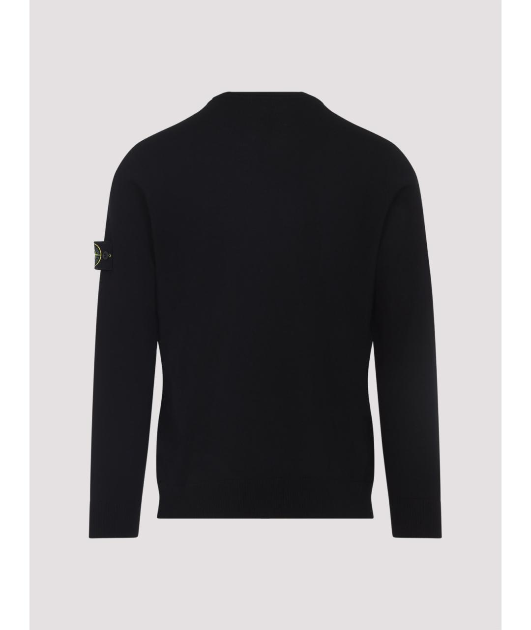 STONE ISLAND Черный шерстяной джемпер / свитер, фото 2