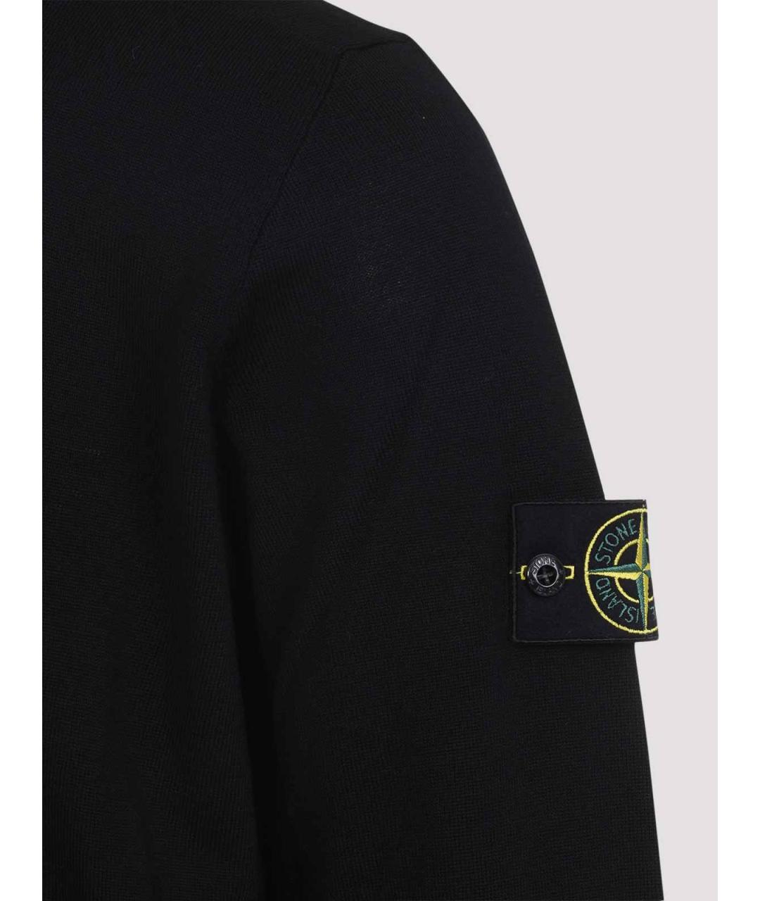 STONE ISLAND Черный шерстяной джемпер / свитер, фото 3