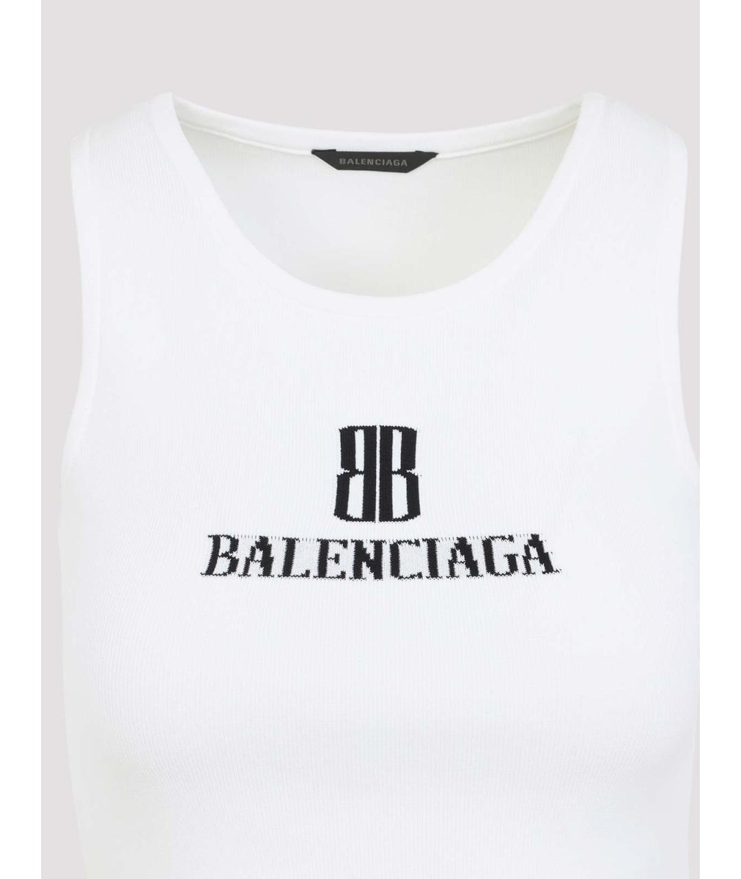 BALENCIAGA Белая вискозная майка, фото 3