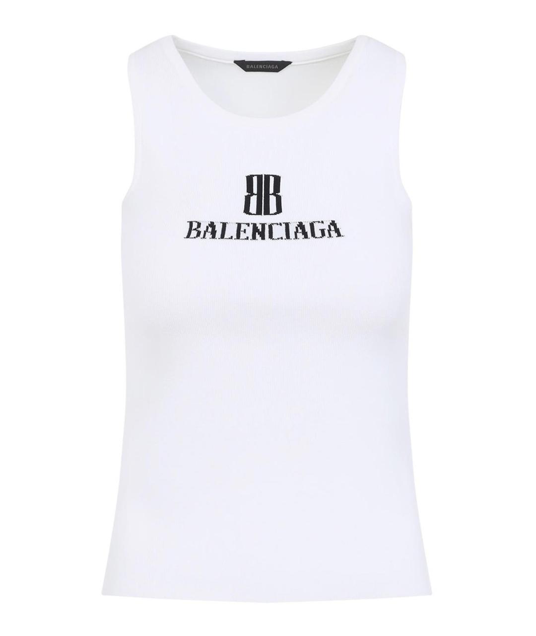 BALENCIAGA Белая вискозная майка, фото 1